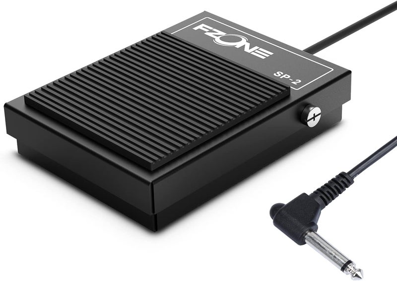 Fzone Compact Sustain Pedal for Keyboards Digital Pianos Synthesizers,Tone Modules,Drum Machines All Metal Heavy Design,Non-Slip,with Polarity Switch - Image 1